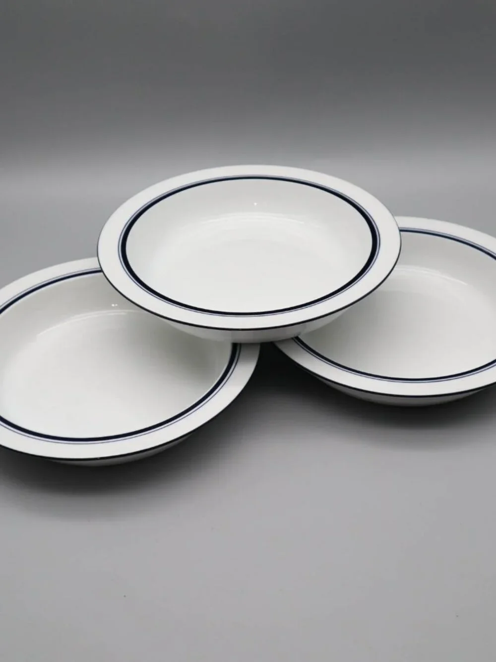 3 Dansk Bistro Christianshavn Blue Rimmed Soup Bowls 8